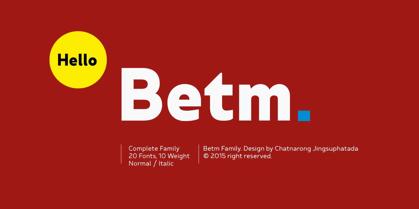 Beispiel einer Betm Medium Italic-Schriftart